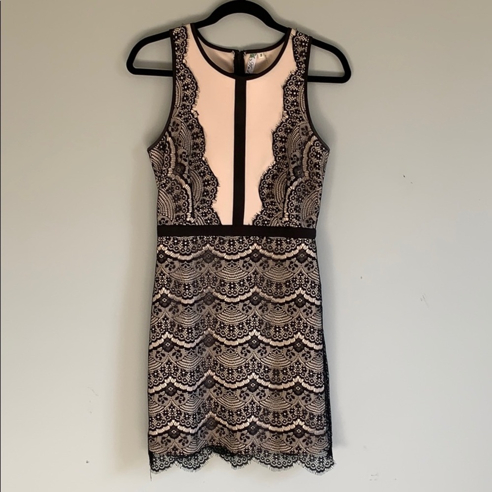 Black and Tan Lace Dress